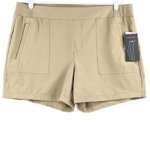 Briggs Women's Comfort Waistband Hidden Elastic Tan Shorts Size‎ 16 Stretch NWT